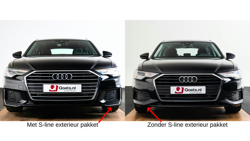 Audi A6 wel en geen S-line voorkant