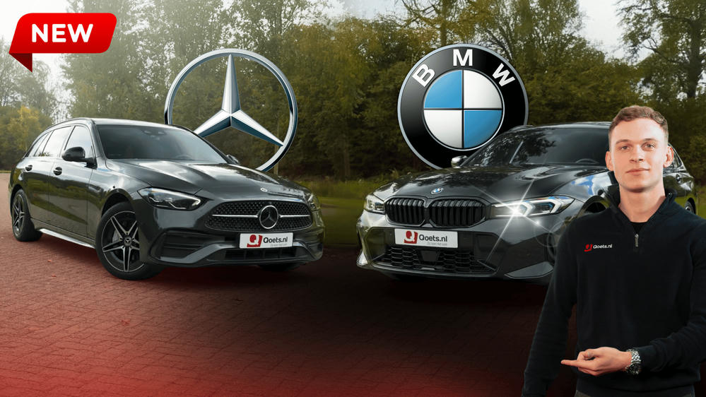 Mercedes C300e Estate 2022 vs BMW 330e Touring 2023 - Thumbnail opmaak - Qoets