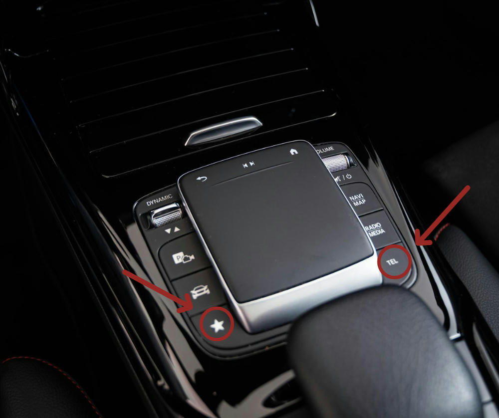 Oudere modellen tel- en favorietenknop