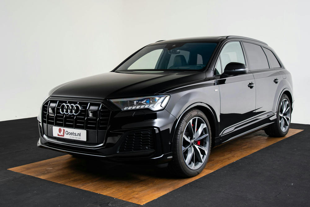 audi Q7 met 21 inch - gegoten lichtmetaal 5-dubbelspaak-V-design, contrastgrijs, deels gepolijst