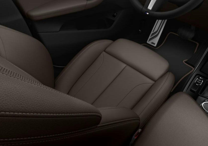 Geperforeerde lederen bekleding Dakota Mokka/Schwarz 